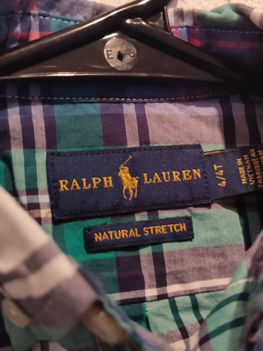 Ralph Lauren, Natural Stretch, Toddler Plaid Shirt, 4/4T